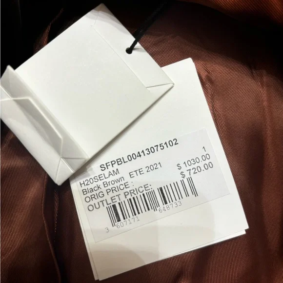 Sold - Sandro Vintage Style Leather Bomber Jacket - Picture 9 of 9